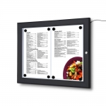 Zewnętrzna gablota na menu czarna 2 x A4 - oświetlenie LED