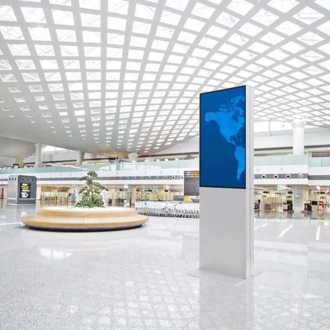 Totem Dwustronny Smart Line Digital z monitorem Samsung - biały