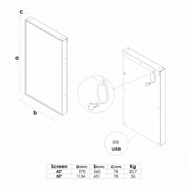 Podwieszany SMART LINE Digital Panel ekran Samsung 43