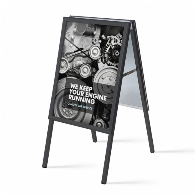 Potykacz reklamowy czarny profil 32mm - narożniki ostre 500 x 700 mm