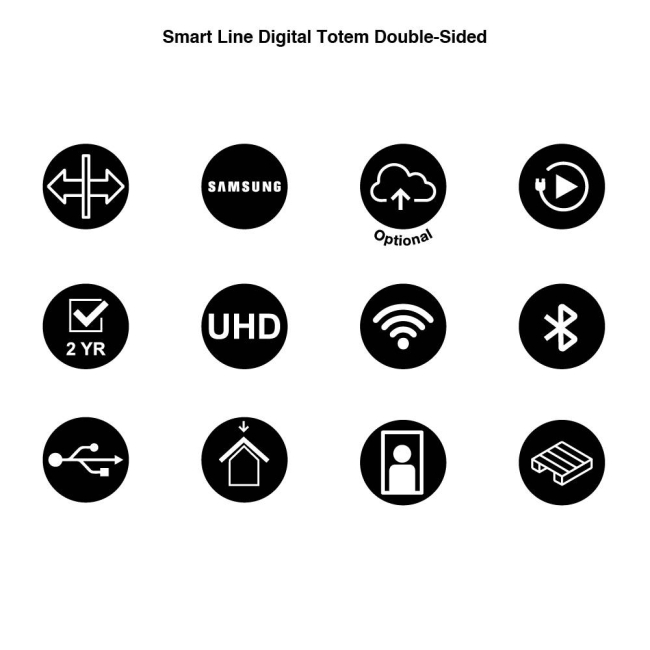 Totem Dwustronny Smart Line Digital z monitorem Samsung - czarny