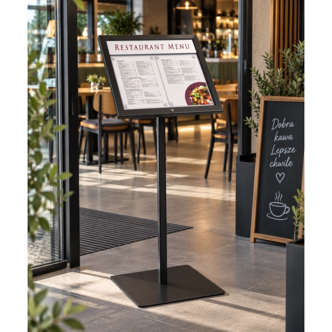 Stojak informacyjny A3 czarny - na menu i plakat