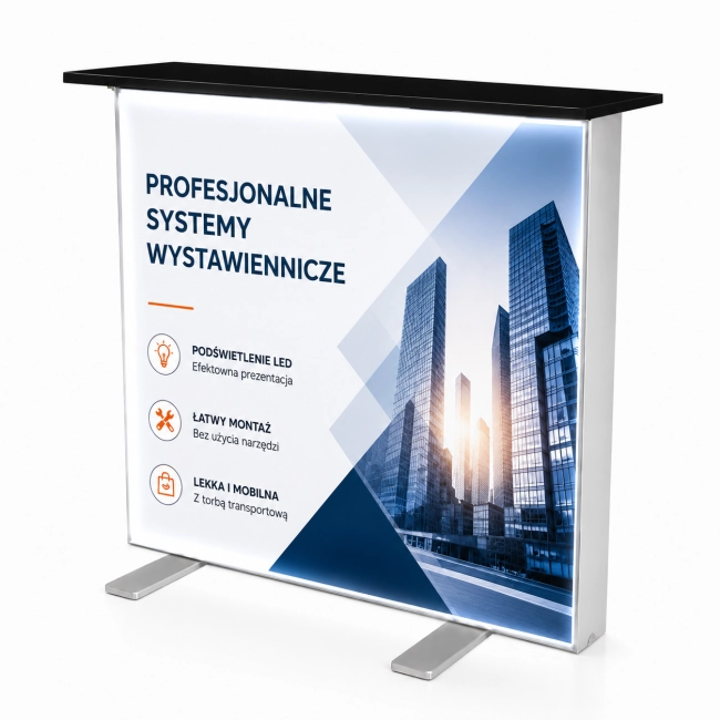 Trybunka z oświetleniem LED BOX SEG – podświetlana lada targowa