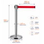 Słupek odgradzający z taśmą 400 cm - system kolejkowy, różne kolory