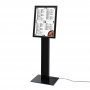 Wolnostojący stojak na menu w kolorze czarnym 4 x A4 - podświetlany LED