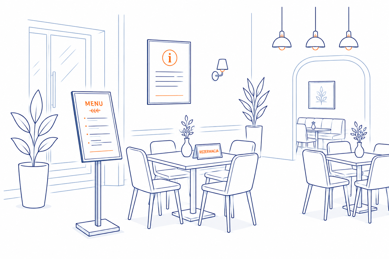 Organizacja przestrzeni sali restauracyjnej – menu i informacje dla gości