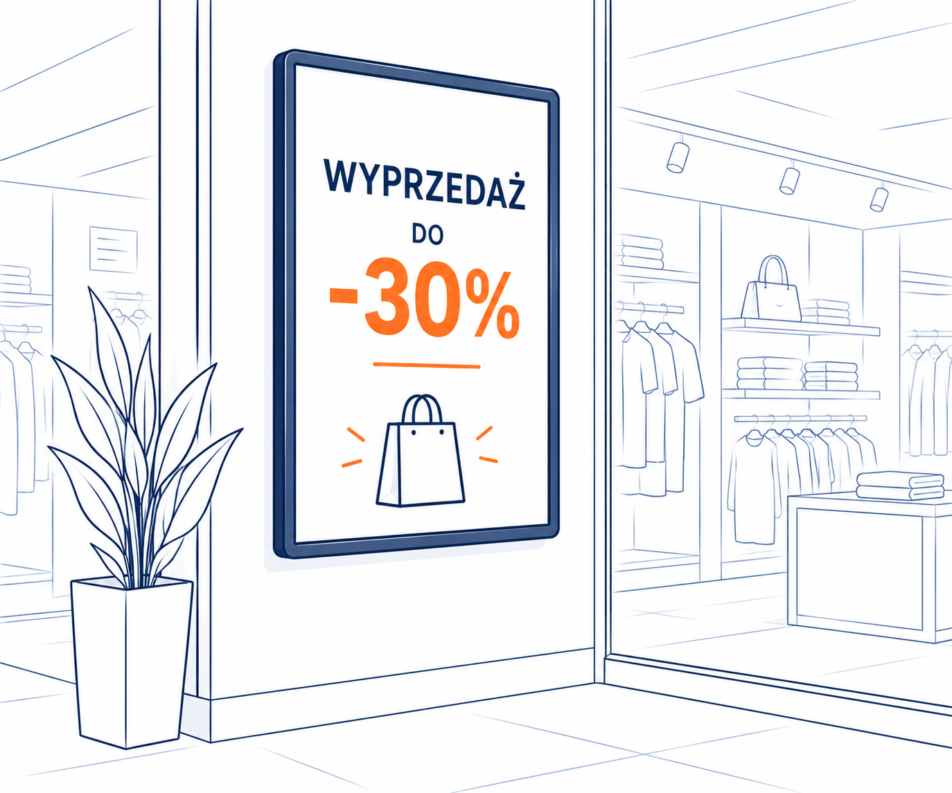 Rama plakatowa do prezentacji promocji w sklepie